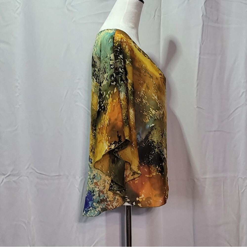 Allison Taylor Women's Oversized Multi-Colored Blouse Size Small - Picture 12 of 12